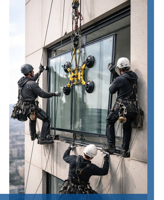 Монтаж стеклопакетов на высоте в Алексеевке от 3240 р. | ВЫСОТНИК-Лкв