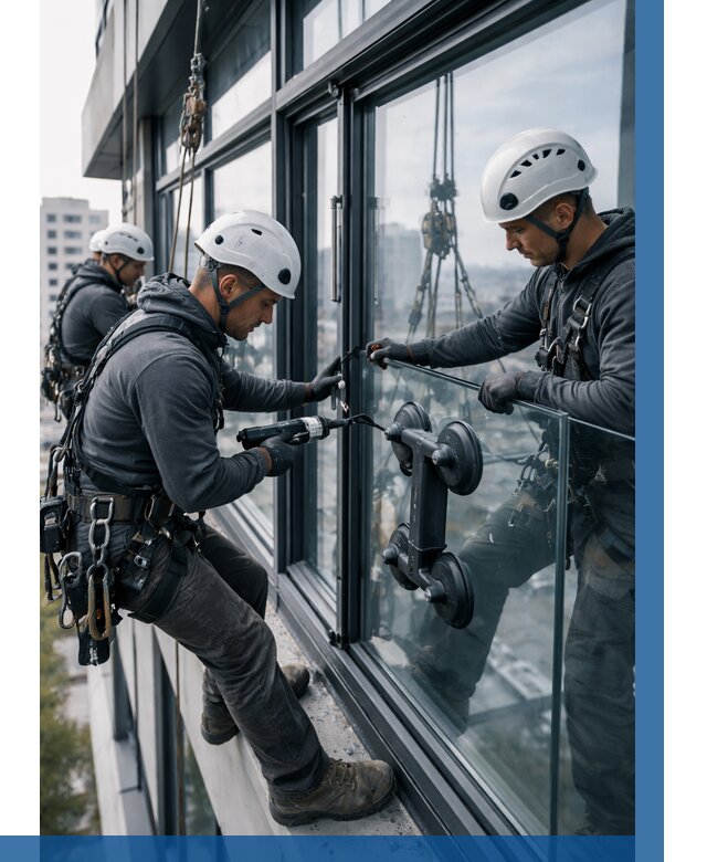 Витражное остекление зданий в Алексеевке от 3543 р. | ВЫСОТНИК-Лкв