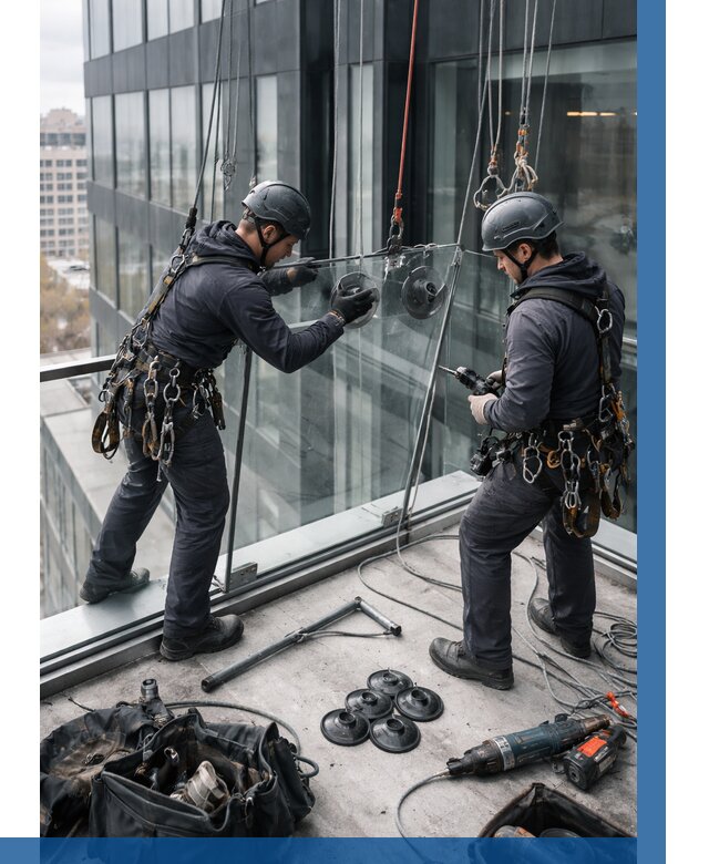 Монтаж стеклянных ограждений в Алексеевке от 2531 р. | ВЫСОТНИК-Лкв