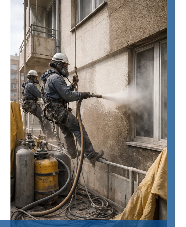 Пескоструйная очистка фасада в Алексеевке от 658 р. | ВЫСОТНИК-Лкв