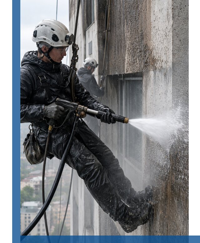 Гидроструйная очистка фасадов и конструкций в Алексеевке