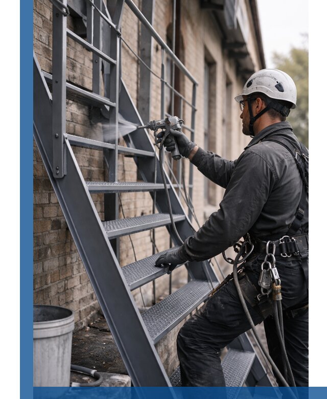 Покраска и антикоррозионная защита пожарных лестниц в Алексеевке