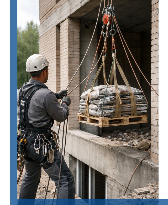 Подъем материалов на этаж веревками в Алексеевке оперативно