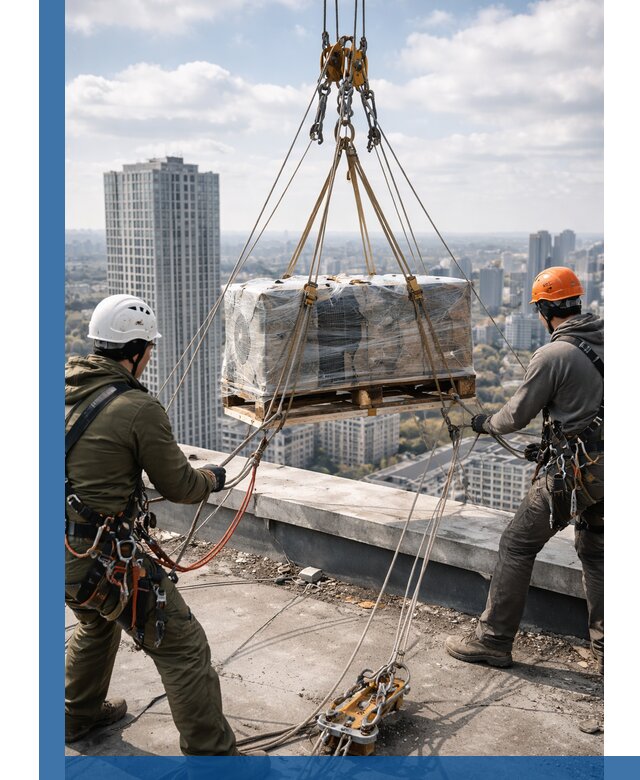 Подъем и монтаж крупногабаритных грузов на крышу в Алексеевке