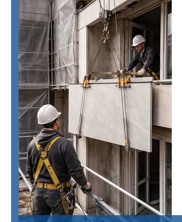 Подъем керамогранита на этаж в Алексеевке грузчиками и техникой