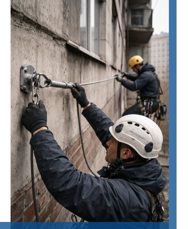 Монтаж анкерных линий в Алексеевке от 3037 р. | ВЫСОТНИК-Лкв