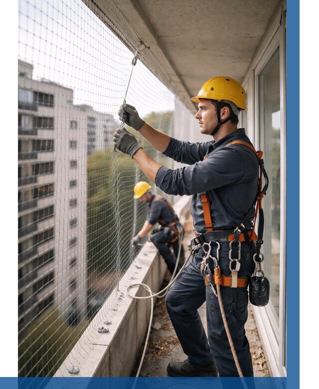 Монтаж сетки от птиц в Алексеевке от 4556 р. | ВЫСОТНИК-Лкв